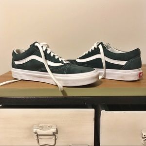 vans old skool dark spruce suede skate shoes